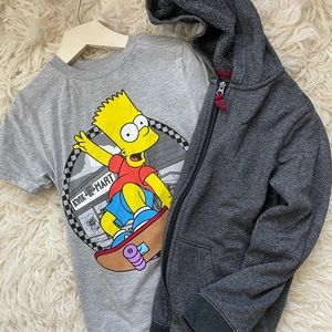 Boys medium Simpsons t-shirt with zip up hoodie